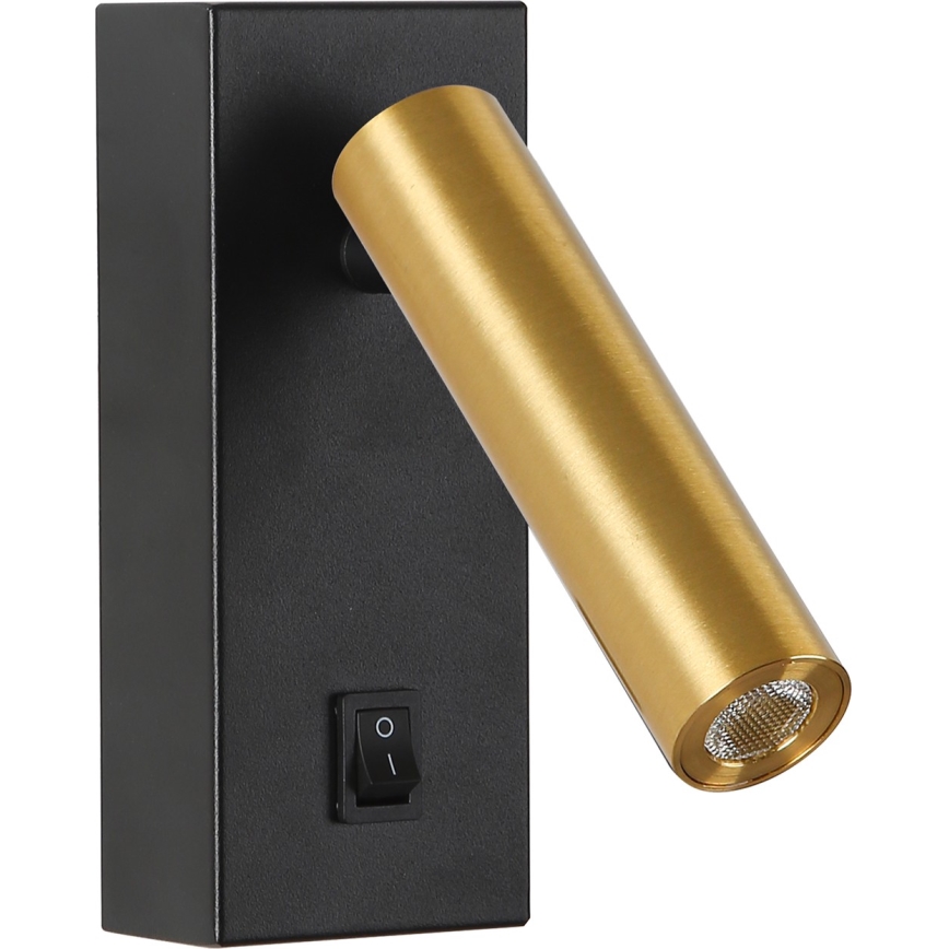 Brilagi - LED Kohtvalgusti seinale MAYA LED/3W/230V 4000K must/kuldne