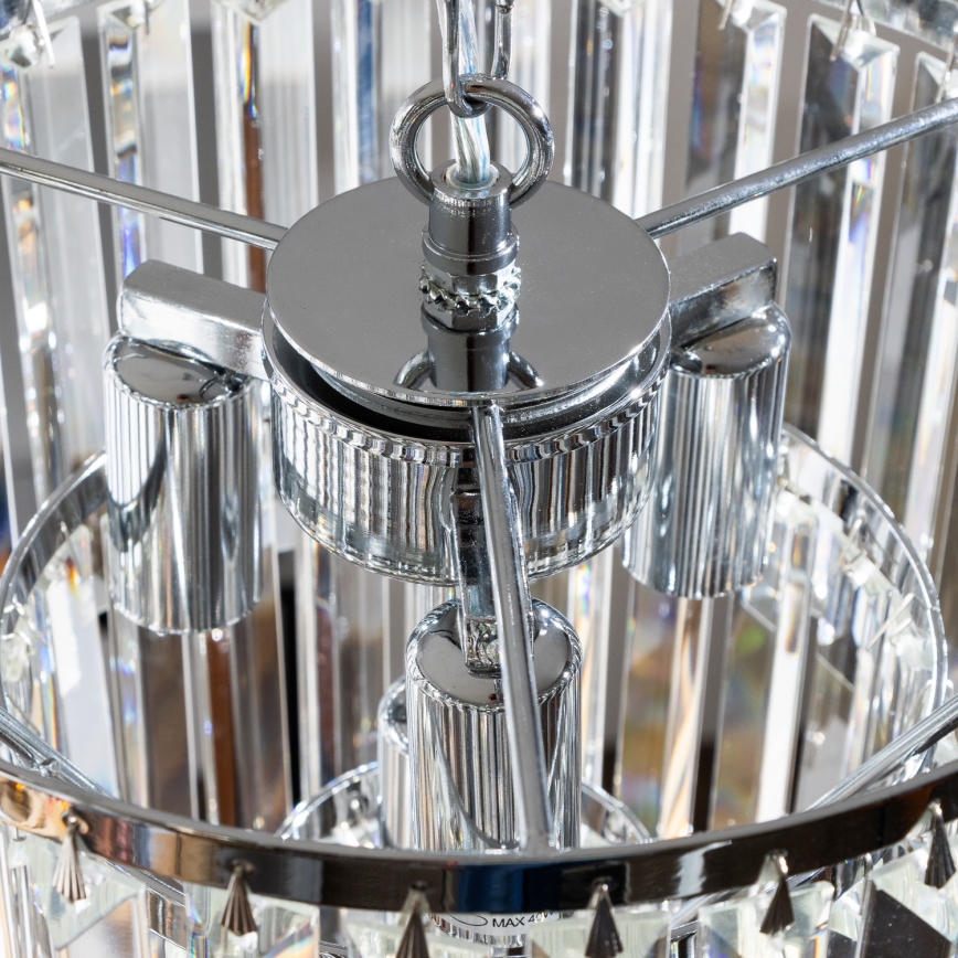 Brilagi - LED Kristall-lühter MOZART 4xE14/40W/230V läikiv kroom