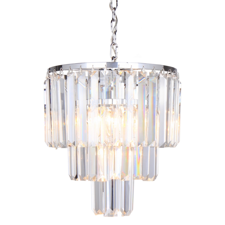 Brilagi - LED Kristall-lühter MOZART 4xE14/40W/230V läikiv kroom