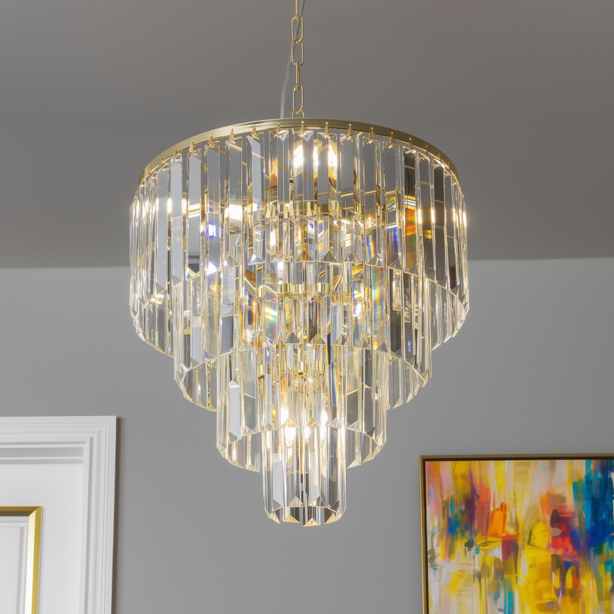 Brilagi - LED Kristall-lühter MOZART 5xE14/40W/230V kuldne