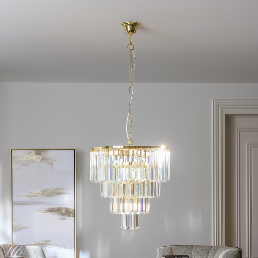 Brilagi - LED Kristall-lühter MOZART 5xE14/40W/230V kuldne