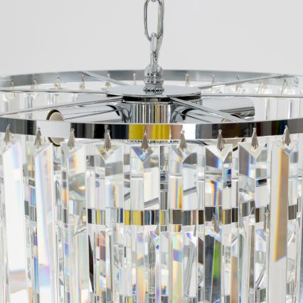 Brilagi - LED Kristall-lühter MOZART 5xE14/40W/230V läikiv kroom