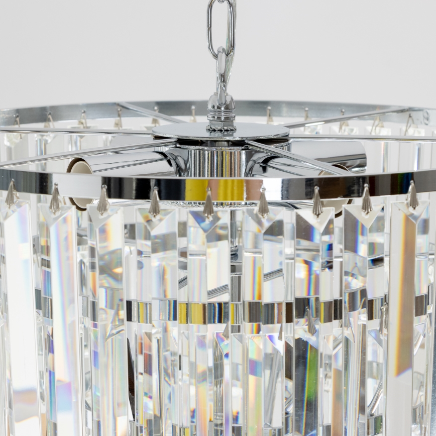 Brilagi - LED Kristall-lühter MOZART 5xE14/40W/230V läikiv kroom