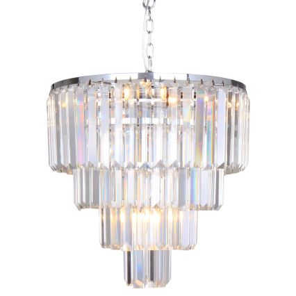 Brilagi - LED Kristall-lühter MOZART 5xE14/40W/230V läikiv kroom