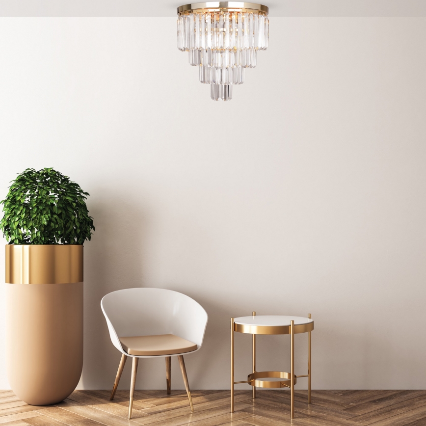Brilagi - LED kristalllaelamp MOZART 5xE14/40W/230V läbimõõt 40 cm kuldne