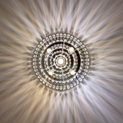 Brilagi - LED Kristallist laevalgusti MOZART 5xE14/40W/230V läikiv kroom