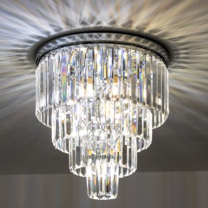 Brilagi - LED Kristallist laevalgusti MOZART 5xE14/40W/230V läikiv kroom