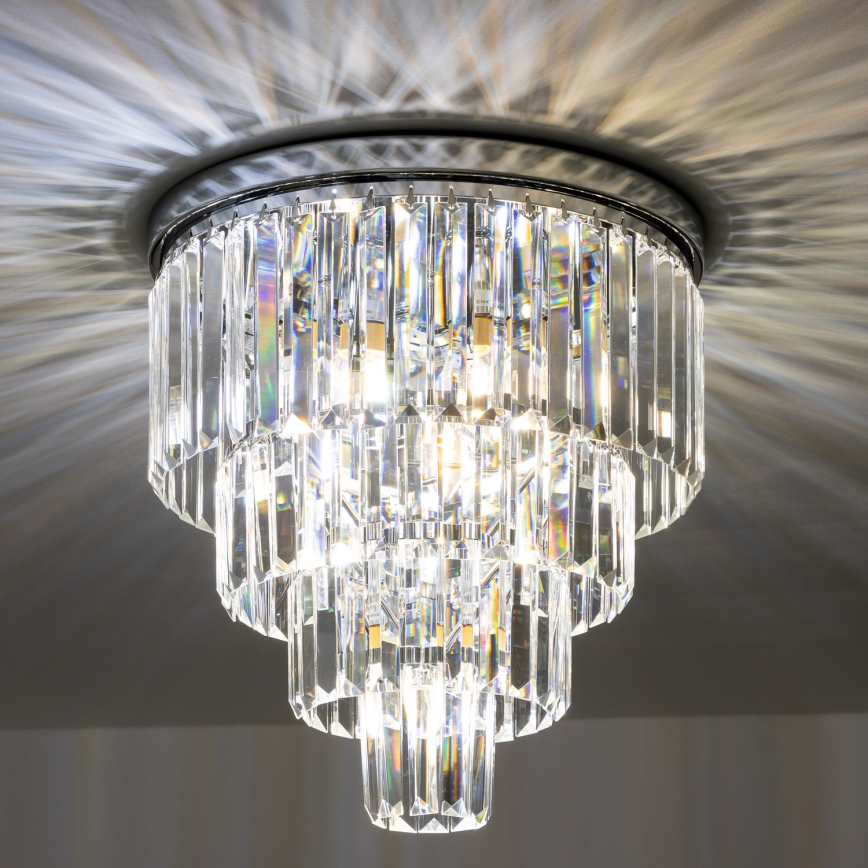 Brilagi - LED Kristallist laevalgusti MOZART 5xE14/40W/230V läikiv kroom