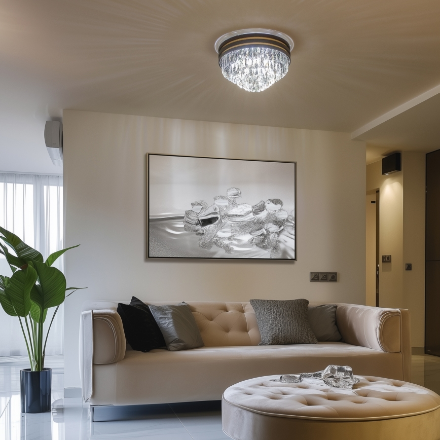 Brilagi - LED Kristallist laevalgusti VELURE 5xE14/40W/230V must