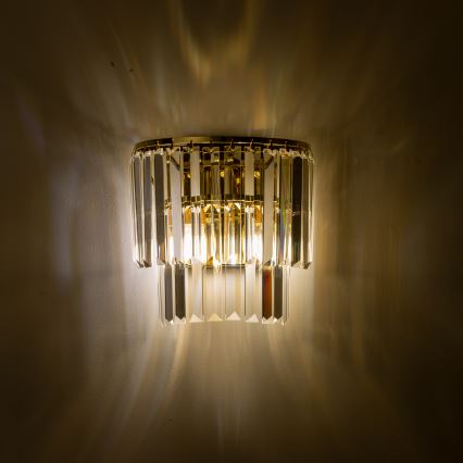 Brilagi - LED Kristallist seinavalgusti MOZART 2xE14/40W/230V kuldne