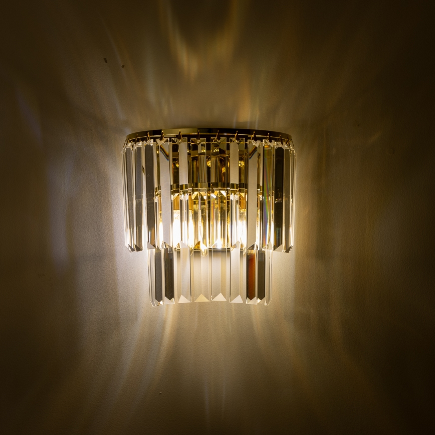 Brilagi - LED Kristallist seinavalgusti MOZART 2xE14/40W/230V kuldne