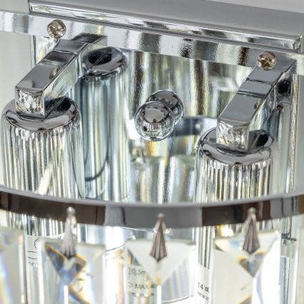 Brilagi - LED Kristallist seinavalgusti MOZART 2xE14/40W/230V läikiv kroom
