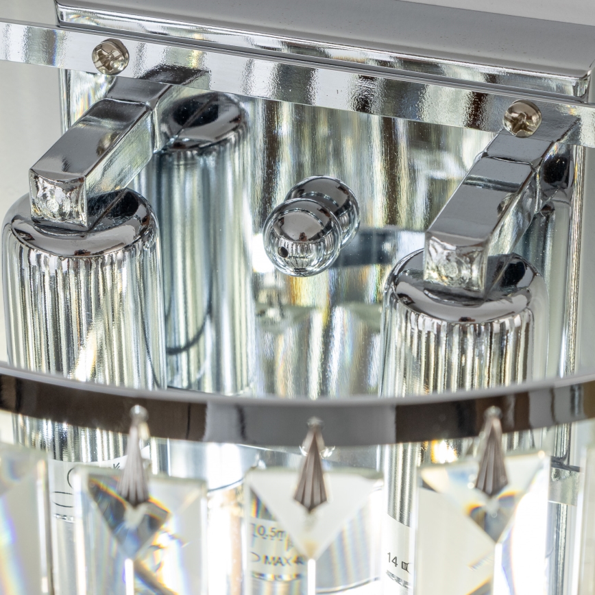 Brilagi - LED Kristallist seinavalgusti MOZART 2xE14/40W/230V läikiv kroom