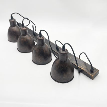 Brilagi - LED-kroonlühter riputuskaabliga RIDDY 4xE27/60W/230V vaskne/patina