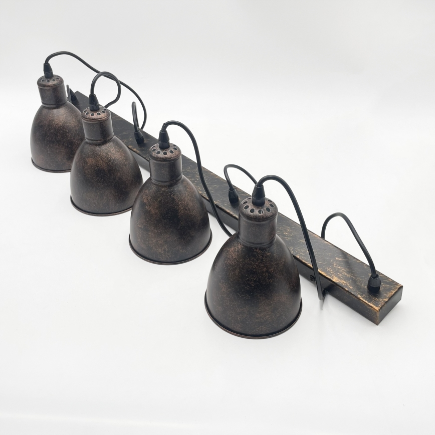 Brilagi - LED-kroonlühter riputuskaabliga RIDDY 4xE27/60W/230V vaskne/patina