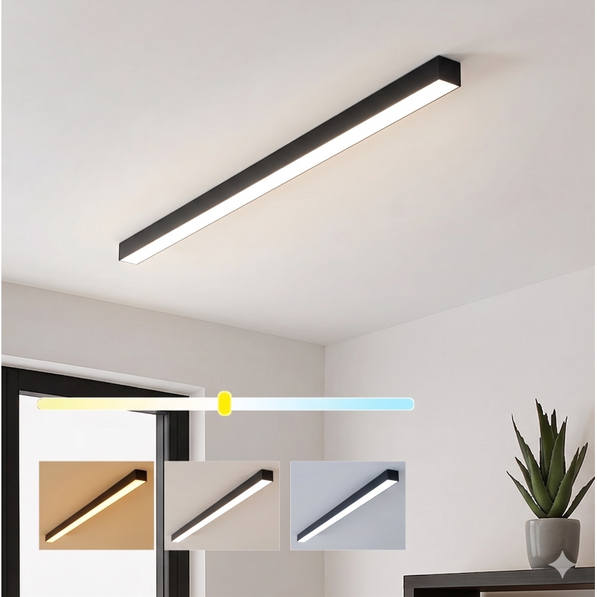 Brilagi - LED lae pinnale kinnitatav valgusti FULLDAY LED/30/40/50W/230V 2700/4000/6000K 150 cm must