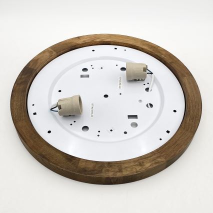 Brilagi - LED laelamp BELLADONNA 2xE27/15W/230V läbimõõt 40 cm valge/pähkel tamm