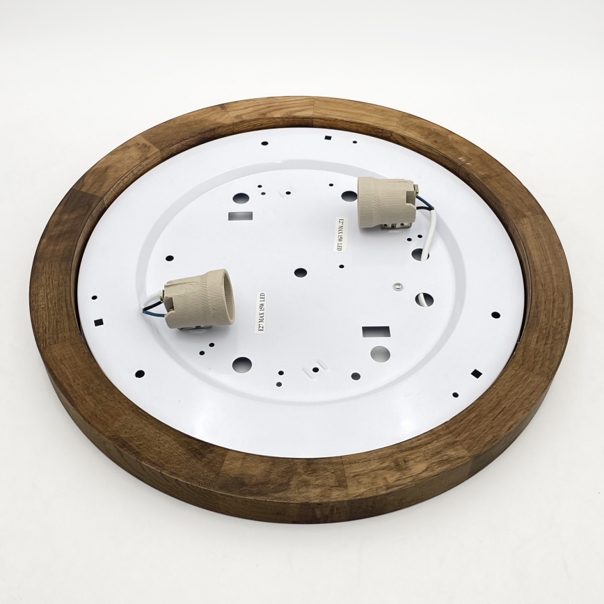 Brilagi - LED laelamp BELLADONNA 2xE27/15W/230V läbimõõt 40 cm valge/pähkel tamm
