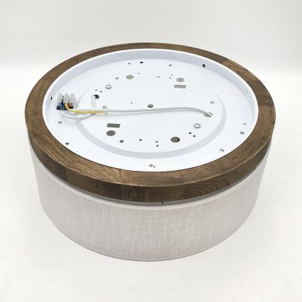 Brilagi - LED laelamp BELLADONNA 2xE27/15W/230V läbimõõt 40 cm valge/pähkel tamm