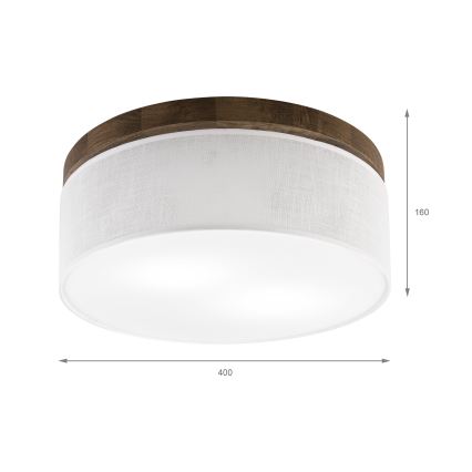 BRILAGI - LED laelamp BELLADONNA 2xE27/15W/230V läbimõõt 40 cm valge/tamm-pähkel