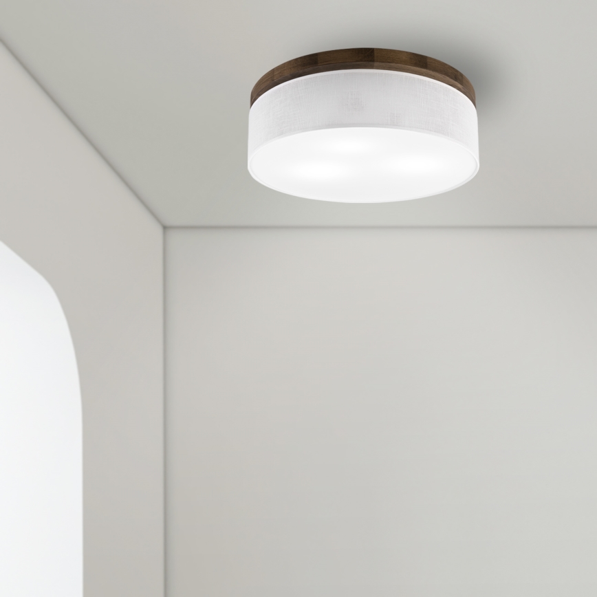 Brilagi - LED laelamp BELLADONNA 3xE27/15W/230V läbimõõt 50 cm valge/tamm-pähkel