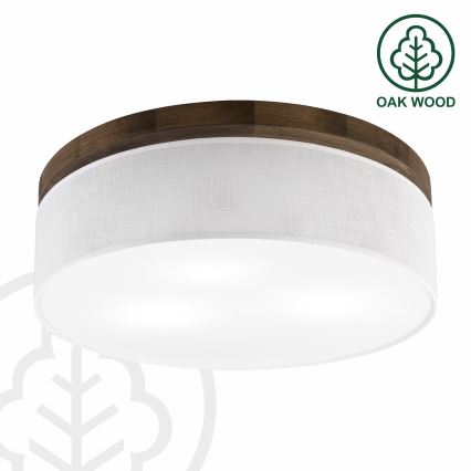 Brilagi - LED laelamp BELLADONNA 3xE27/15W/230V läbimõõt 50 cm valge/tamm-pähkel