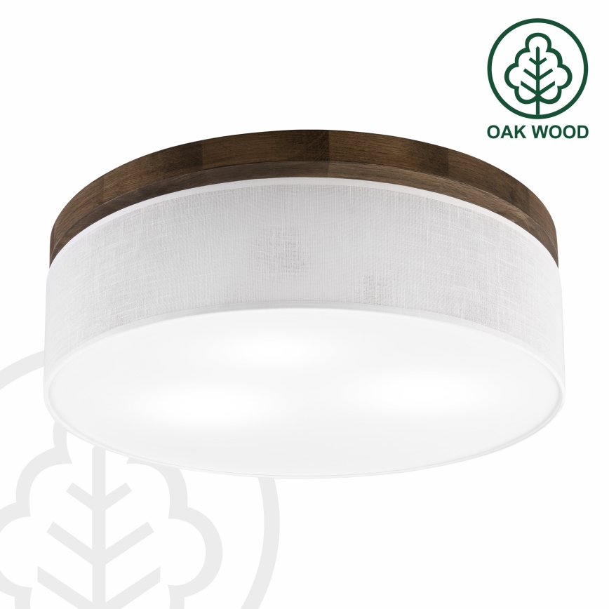 Brilagi - LED laelamp BELLADONNA 3xE27/15W/230V läbimõõt 50 cm valge/tamm-pähkel