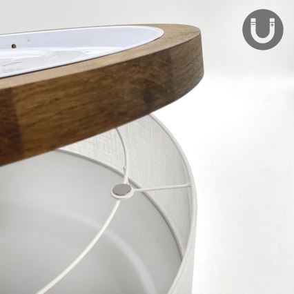 Brilagi - LED laelamp BELLADONNA 3xE27/15W/230V läbimõõt 50 cm valge/tamm-pähkel