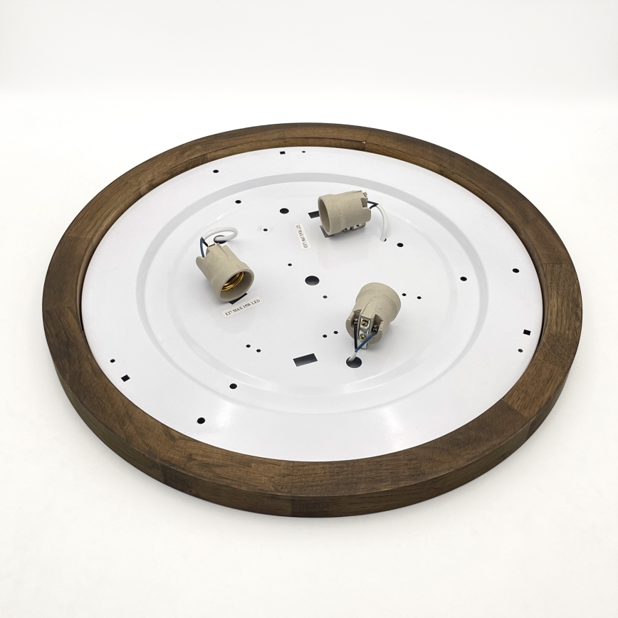 Brilagi - LED laelamp BELLADONNA 3xE27/15W/230V läbimõõt 50 cm valge/tamm-pähkel
