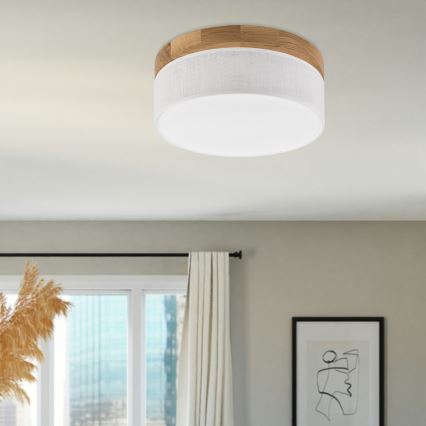 Brilagi - LED Laelamp BELLADONNA LED/20W/230V Ø 30 cm valge/ tamm
