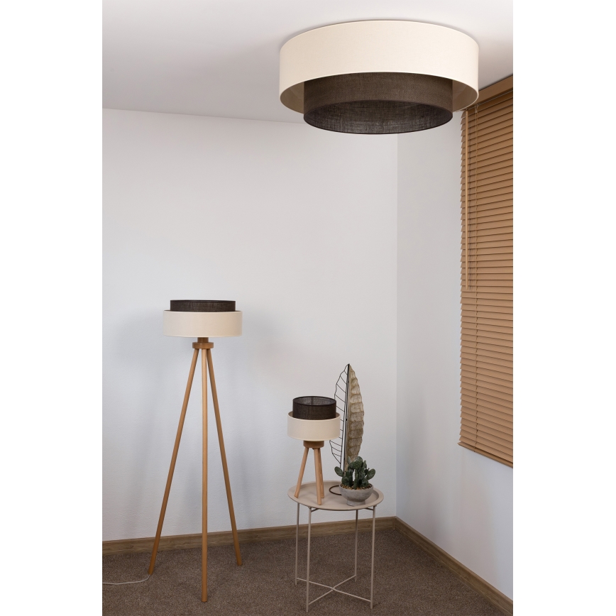 Brilagi - LED laelamp BOHO-stiilis 3xE27/15W/230V läbimõõt 80 cm kreemjas/pruun