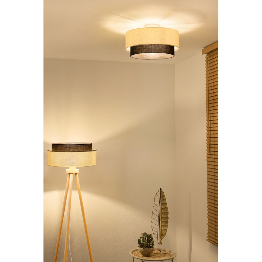 Brilagi - LED-laelamp BOHO STYLE 1xE27/15W/230V, läbimõõt 40 cm, kreemjas/pruun