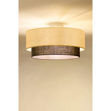Brilagi - LED-laelamp BOHO STYLE 1xE27/15W/230V, läbimõõt 40 cm, kreemjas/pruun