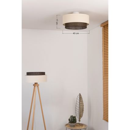 Brilagi - LED-laelamp BOHO STYLE 1xE27/15W/230V, läbimõõt 40 cm, kreemjas/pruun