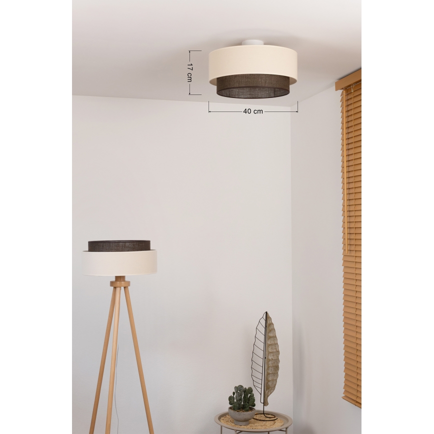 Brilagi - LED-laelamp BOHO STYLE 1xE27/15W/230V, läbimõõt 40 cm, kreemjas/pruun