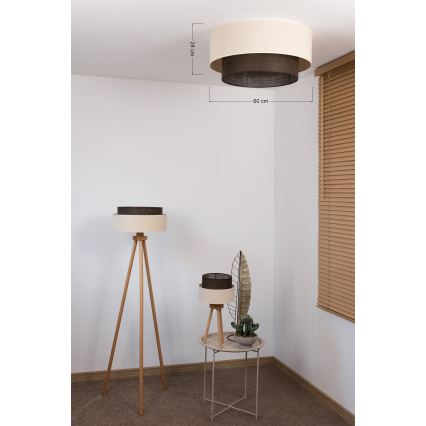 Brilagi - LED laelamp BOHO STYLE 3xE27/15W/230V läbimõõt 60 cm kreemjas/pruun