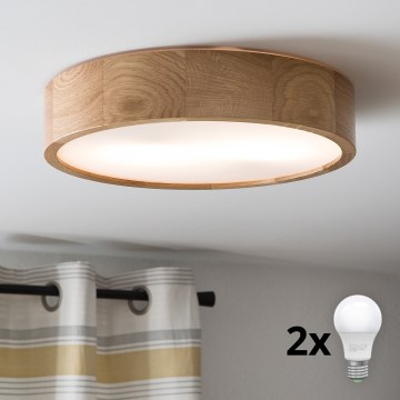 Brilagi - LED laelamp CARVALHO 2xE27/30W/230V tamm Ø 37,5 cm