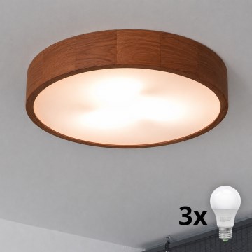 Brilagi - LED laelamp CARVALHO 3xE27/15W/230V tamm-kirsipuu läbimõõt 47 cm