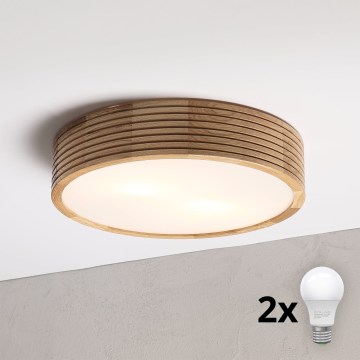 Brilagi - LED laelamp CARVALHO MODERN 2xE27/60W/230V, läbimõõt 37,5 cm, tamm