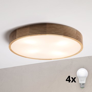 Brilagi - LED laelamp CARVALHO MODERN 4xE27/60W/230V tamm, läbimõõt 57,5 cm