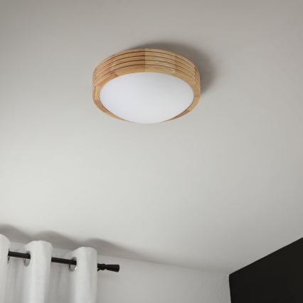 BRILAGI - LED laelamp CARVALHO MODERN SLIM 1xE27/60W/230V, läbimõõt 27,5 cm, tamm