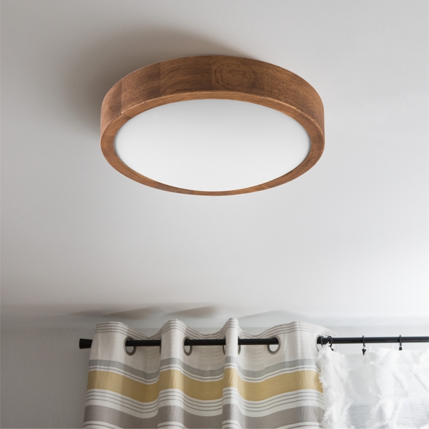 Brilagi - LED laelamp CARVALHO SLIM 1xE27/15W/230V tamm-kirsipuu läbimõõt 27 cm