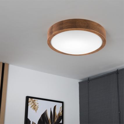 Brilagi - LED laelamp CARVALHO SLIM 1xE27/15W/230V tamm-kirsipuu läbimõõt 27 cm