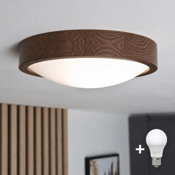 Brilagi - LED-laelamp CARVALHO SLIM 1xE27/15W/230V, tamm/pähkel, läbimõõt 27 cm