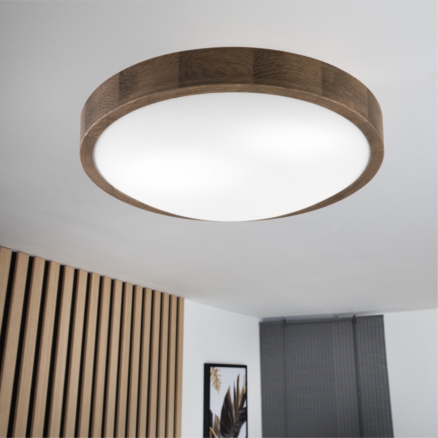 Brilagi - LED laelamp CARVALHO SLIM 2xE27/15W/230V tamm/pähkel, läbimõõt 37 cm