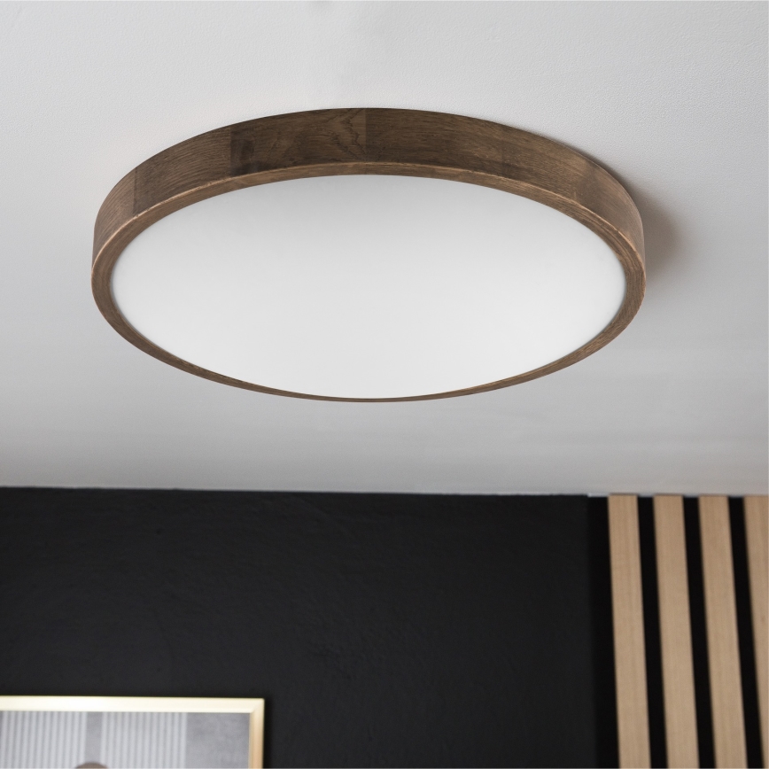 Brilagi - LED-laelamp CARVALHO SLIM 3xE27/15W/230V tamm/pähkel, läbimõõt 47 cm