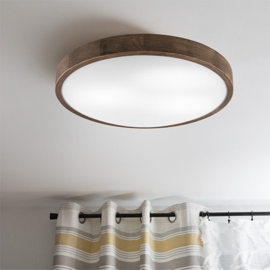 Brilagi - LED-laelamp CARVALHO SLIM 3xE27/15W/230V tamm/pähkel, läbimõõt 47 cm