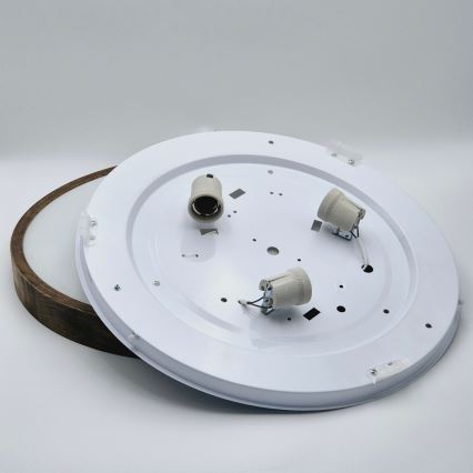 Brilagi - LED-laelamp CARVALHO SLIM 3xE27/15W/230V tamm/pähkel, läbimõõt 47 cm
