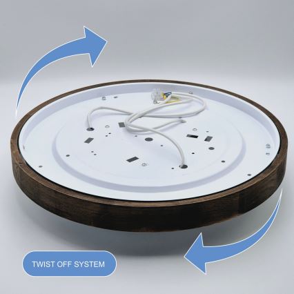Brilagi - LED-laelamp CARVALHO SLIM 3xE27/15W/230V tamm/pähkel, läbimõõt 47 cm
