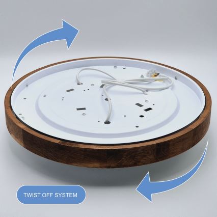 Brilagi - LED laelamp CARVALHO SLIM 3xE27/45W/230V tamm-kirsipuu läbimõõt 47 cm